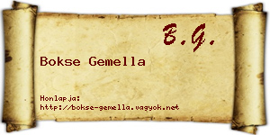 Bokse Gemella névjegykártya